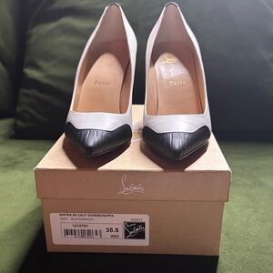Christian Louboutin Black and Cream Heels